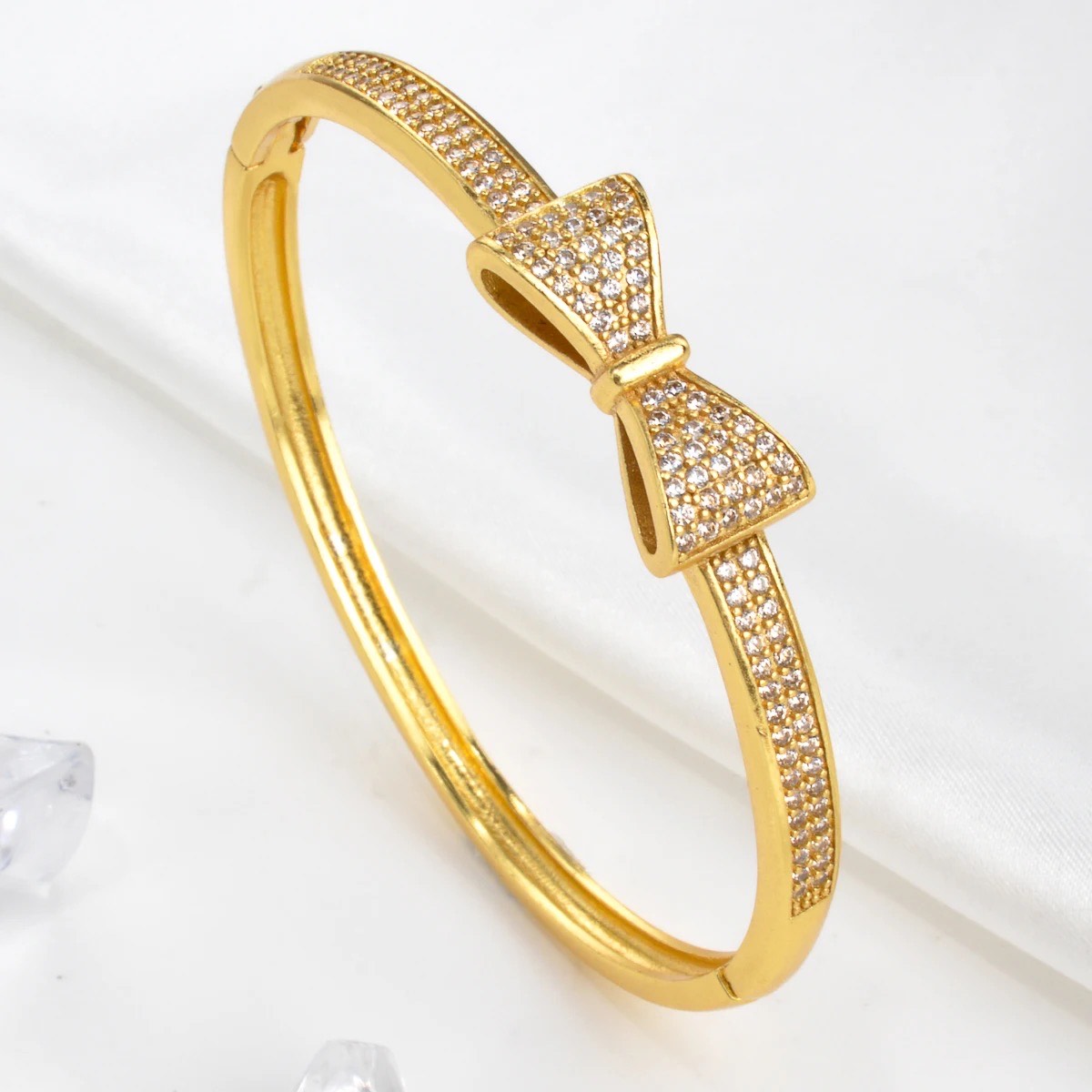 ST 706 new trends jewelry 18k gold plated bracelet copper bow women bracelet