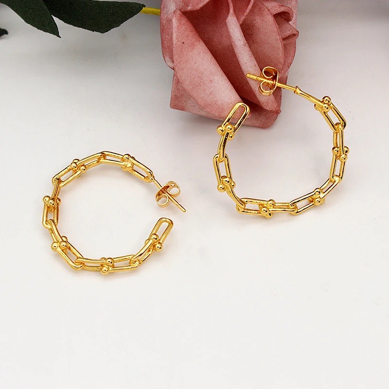 ST 725 gold plated promotional gifts inspired earring luxury designer waterproof gold earring