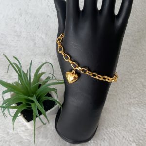 ST 715 new trends 18k gold plated bracelet heart shaped anniversary birthday gift set