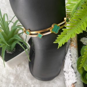 ST 711 luxury ladies gold plated green star bracelet for women