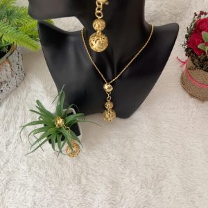 ST724 Dubai jewelry high quality copper women party's set necklace drop earrings pendant