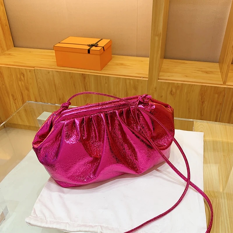 ST 9867 Shiny Metallic Soft Pouch Bag ( D )